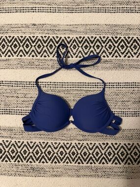 aerie Charley Push-Up Bikini Top in Cobalt Blue